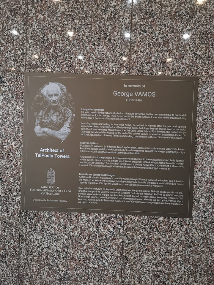 Memorial plaque for George Vamos.