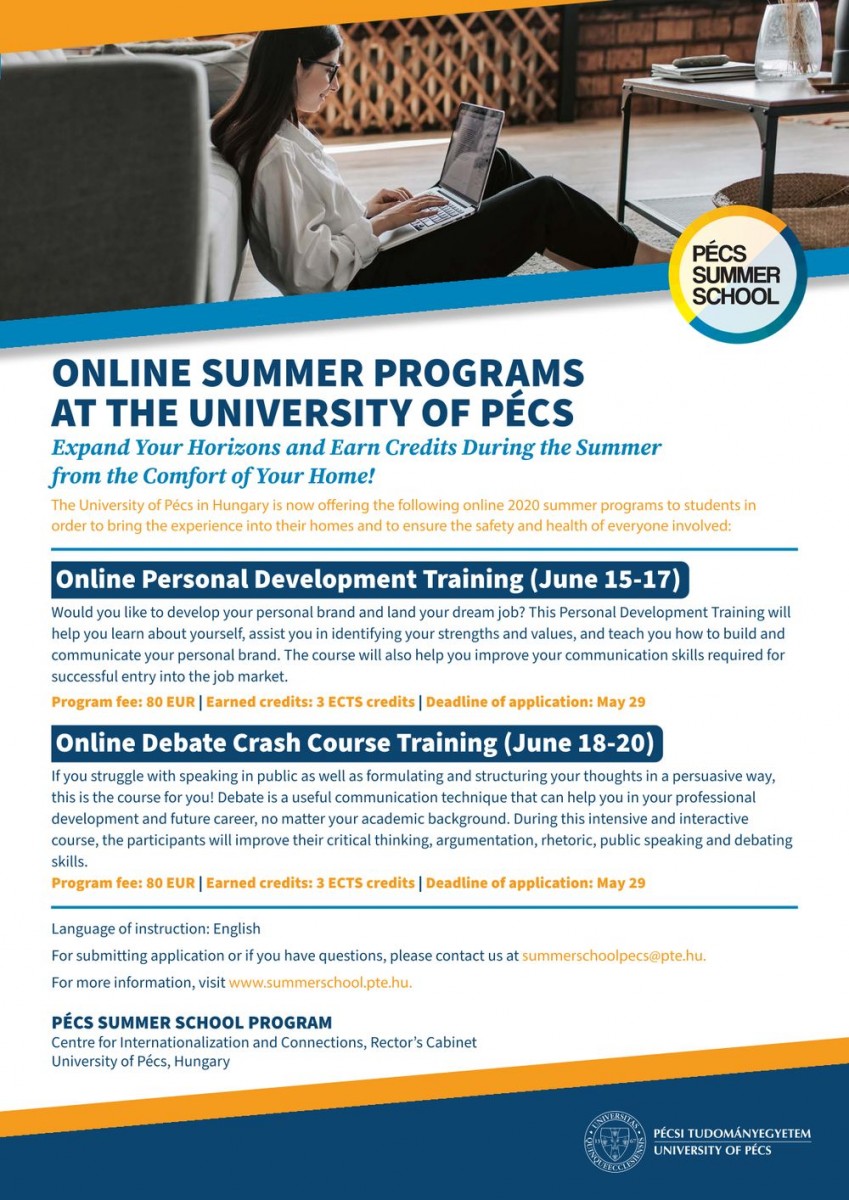 Online summer trainings at the University of Pécs
