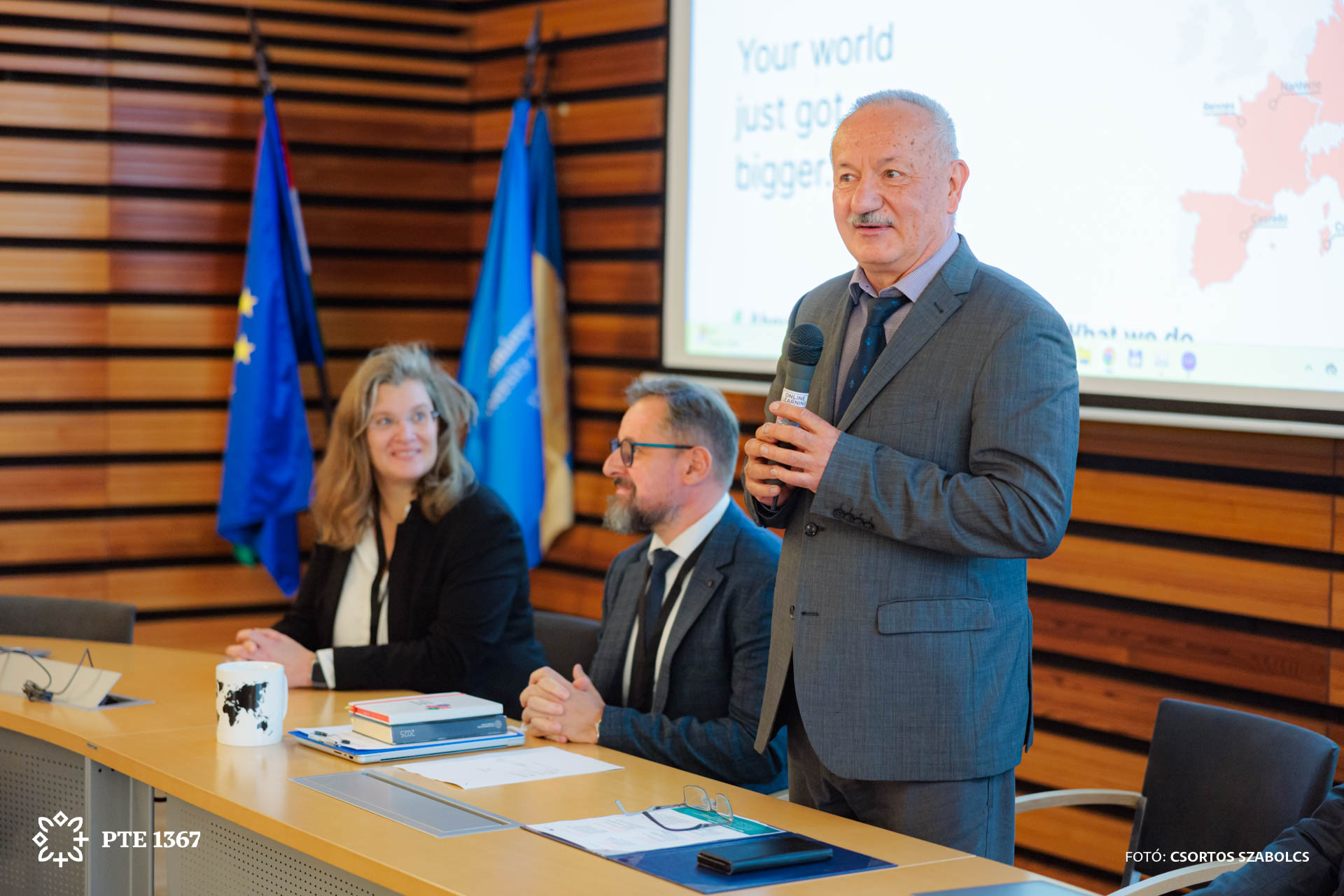 Dr. Attila Miseta speaking at the EDUC opening