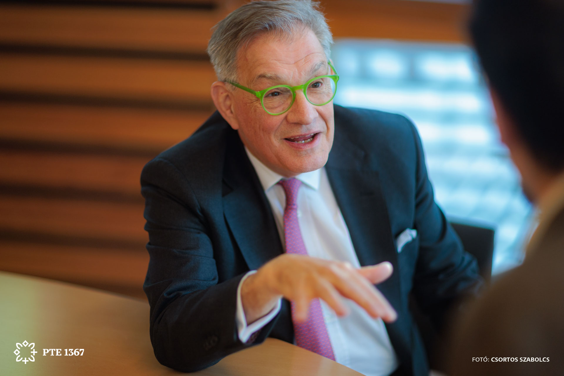 Prof. Schweigert mid-interview