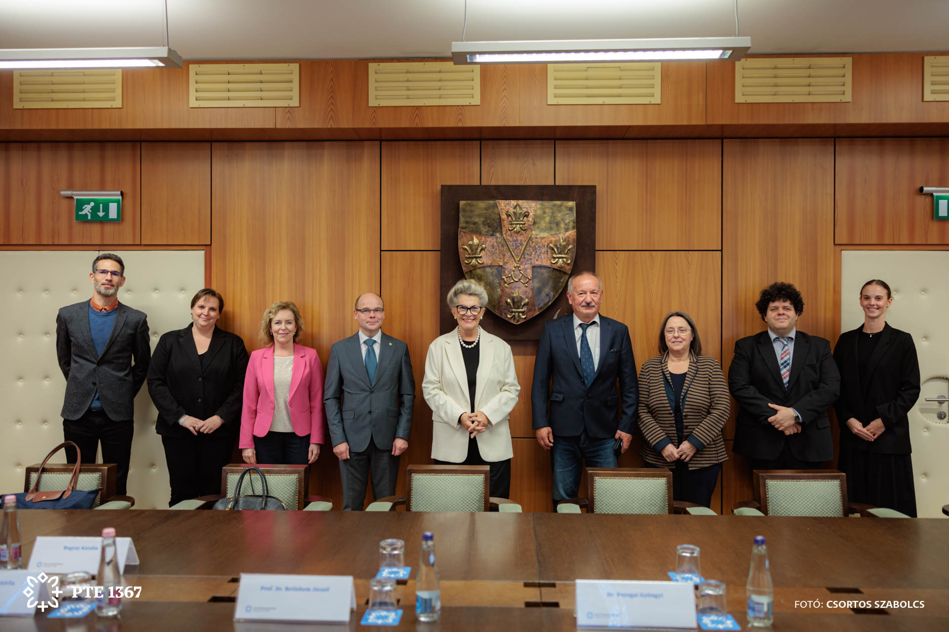 Group photo at the rector's cabinet with Ambassador Bogyay