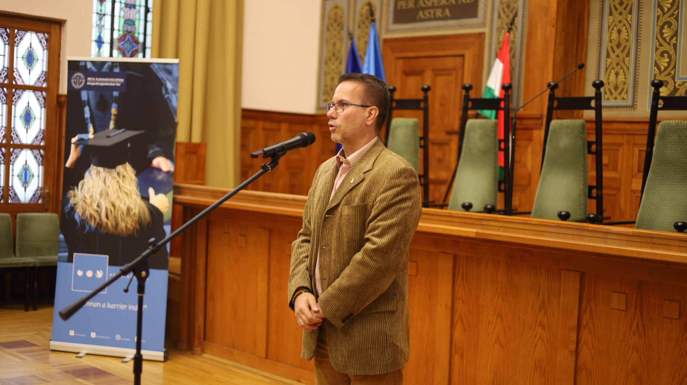 Dr Ákos Jarjabka at the inauguration of the Prohuman Department